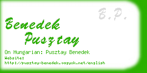 benedek pusztay business card